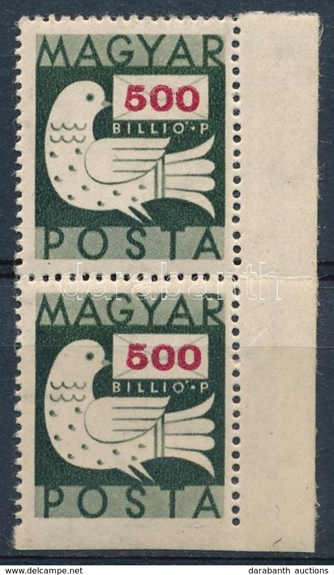 ** * 1946 Billiós 500 Bp ívszéli Függőleges Pár, Alul Vágott - Otros & Sin Clasificación