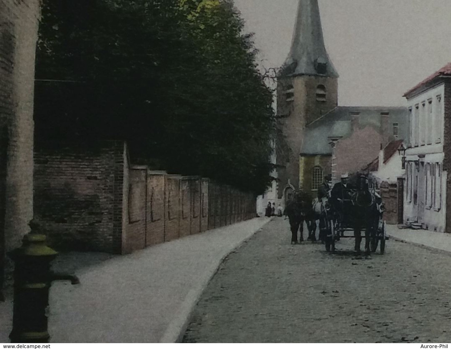 Dour Rue Du Berceau Avec Attelages Et Pompe à Eau (Couleur) - Dour