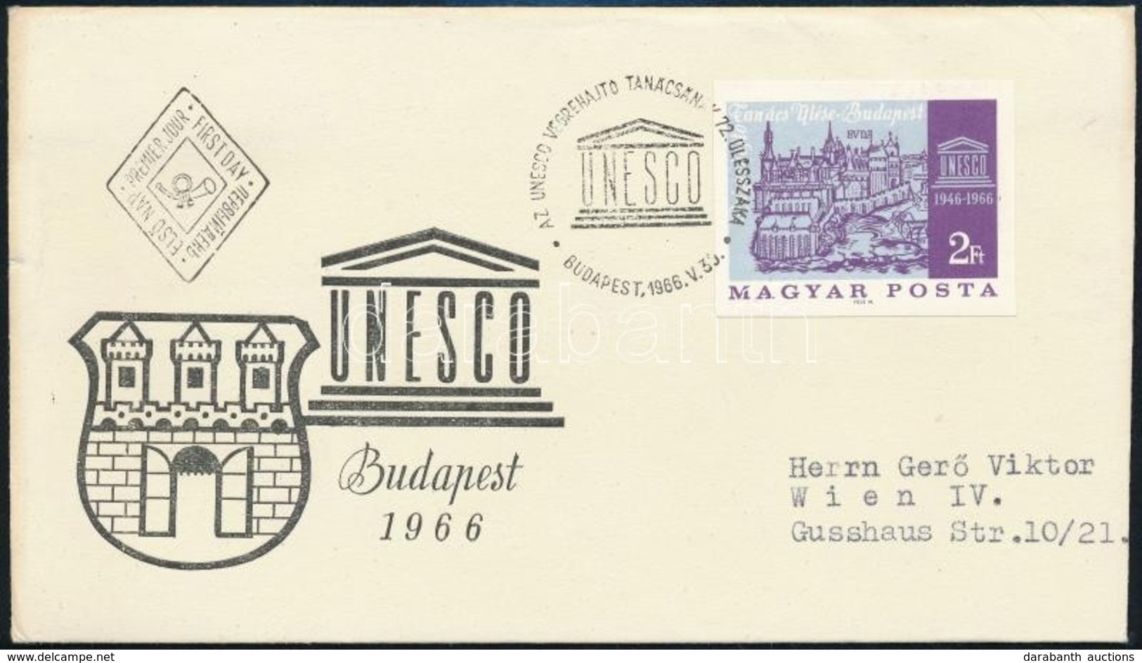 1966 Évfordulók (IV.) UNESCO Vágott Bélyeg FDC-n - Otros & Sin Clasificación