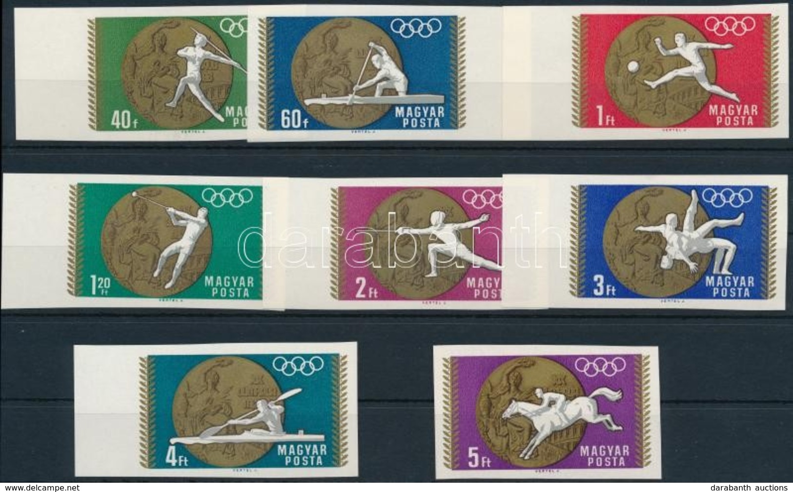 ** 1969 Olimpiai érmesek (II.) - Mexikó 1 érték Kivételével ívszéli, Vágott Sor (4.000) - Otros & Sin Clasificación