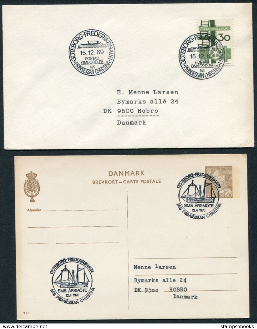 1969/70 Denmark Goteborg - Frederikshavn PRINSESSAN CHRISTIANA Ship Cover/card - Storia Postale