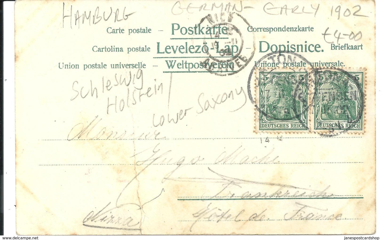 GRUSS AUS ELBSCHLUCHT - ALTONA - POSTALLY USED 1902 - Altona