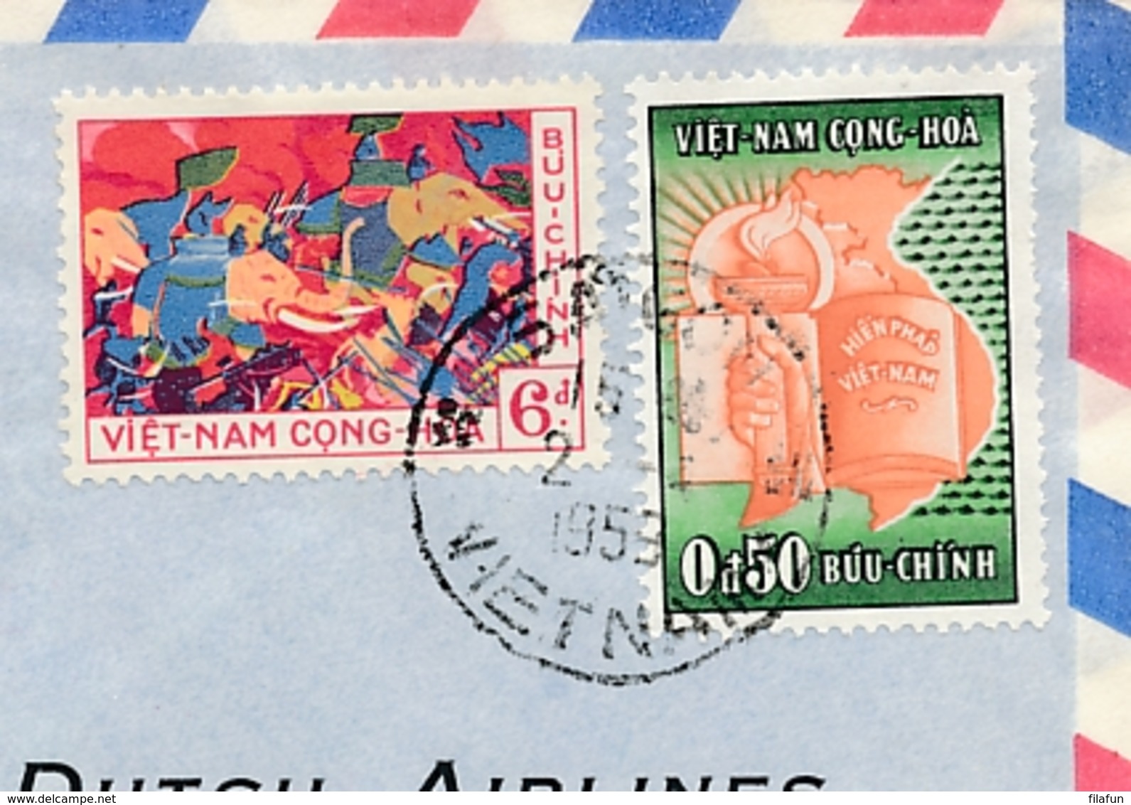Nederland / Vietnam - 1959 - First Flight SAIGON - AMSTERDAM Par KLM - Luftpost