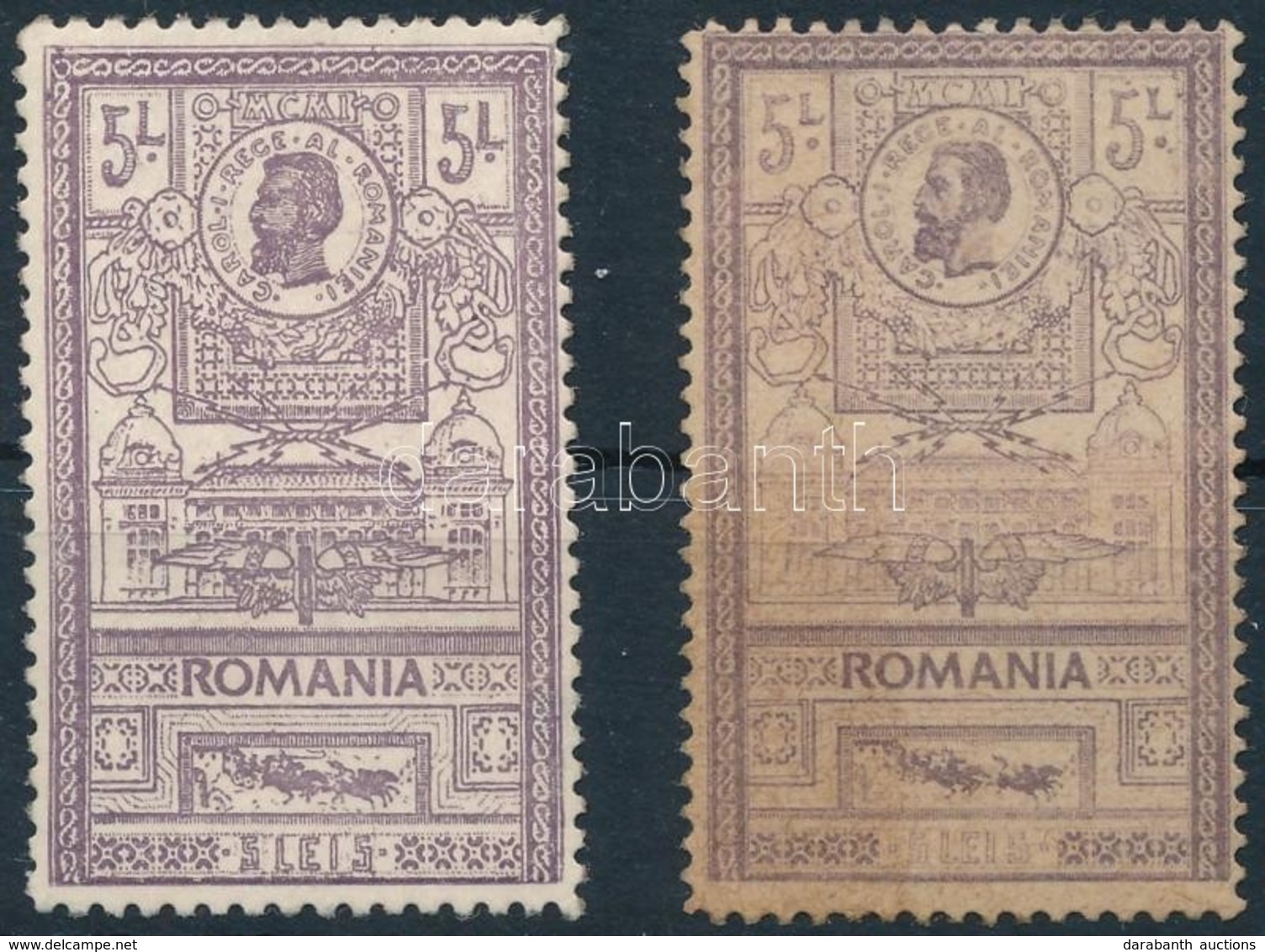 ** 1903 Románia Mi 160 A+b II. O. (Mi EUR 400.-) (elszineződés / Discolored) - Otros & Sin Clasificación