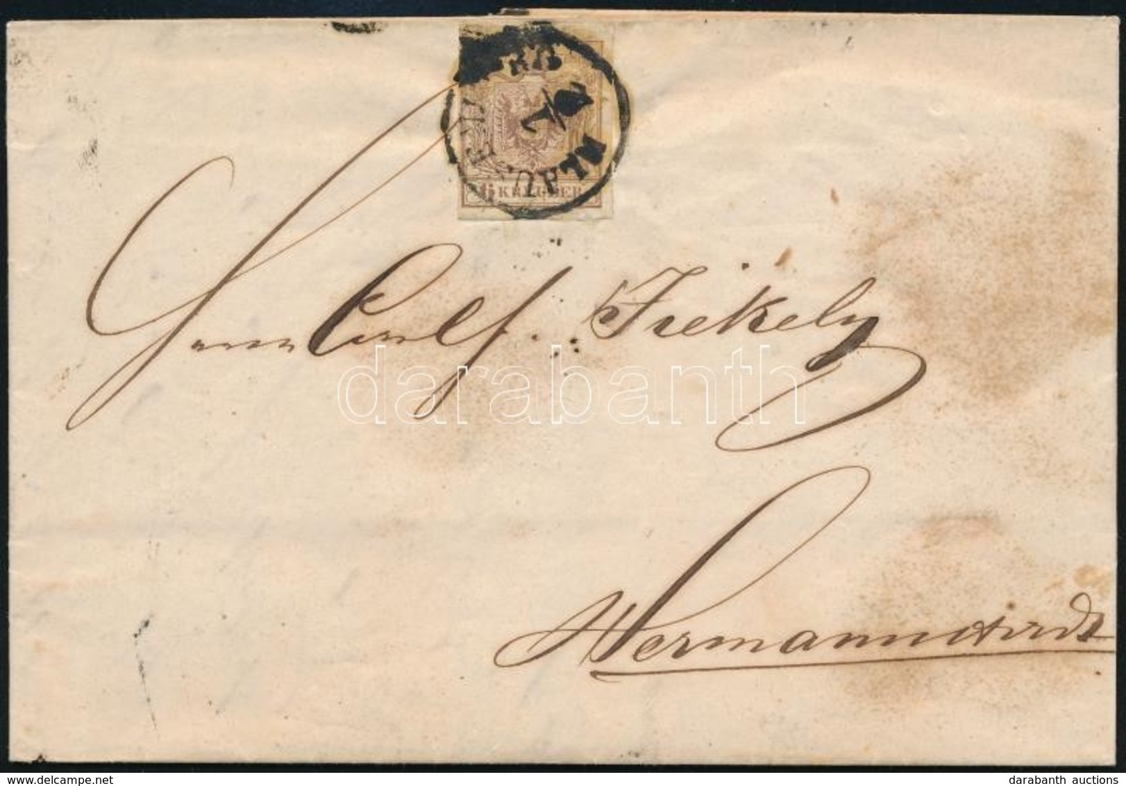 1853 6kr Levélen 'KLAUSENBURG' - 'HERMANNSTADT' - Otros & Sin Clasificación