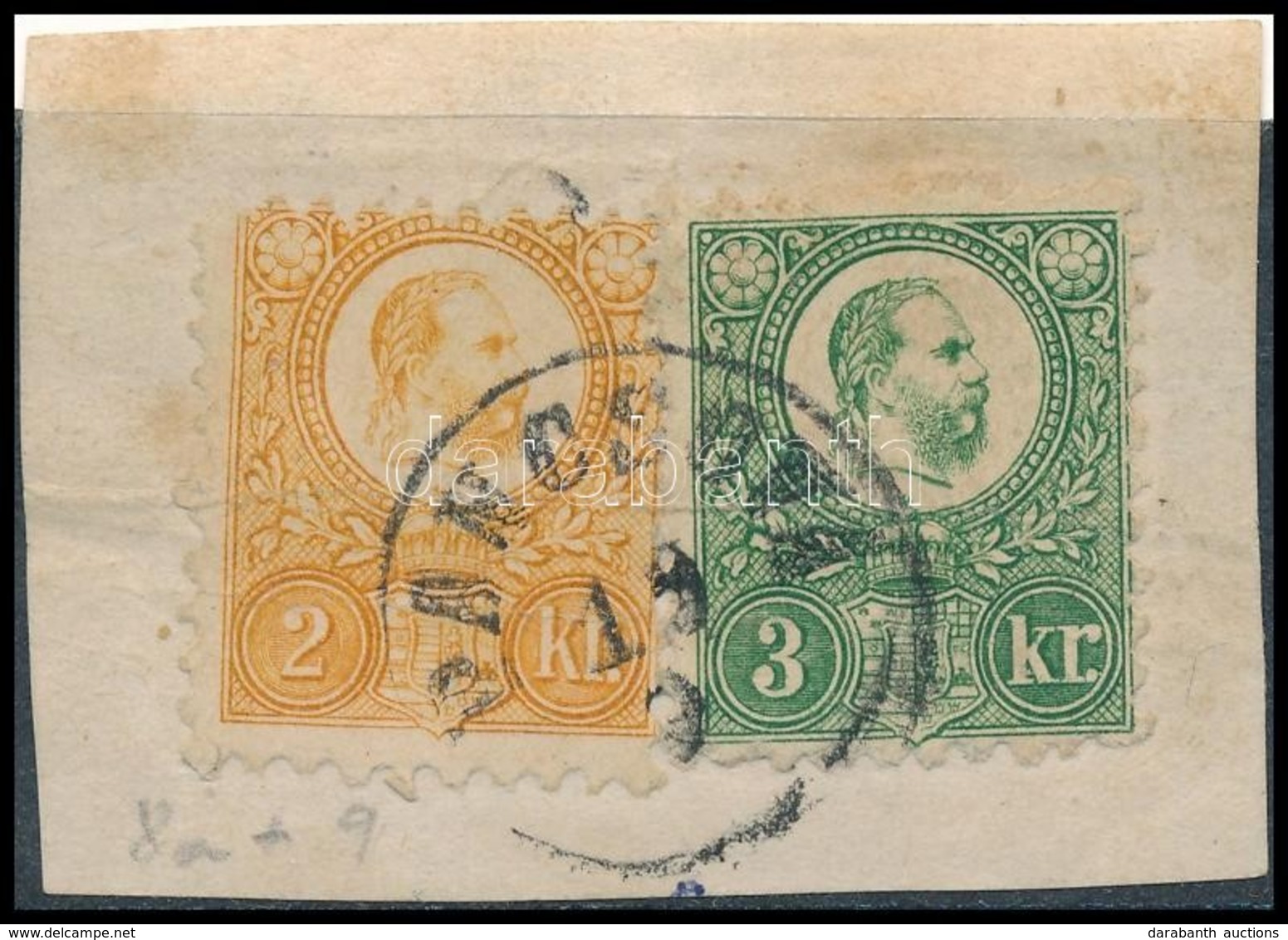 1871 Réznyomat 2kr + 3kr Kivágáson 'PANCSOVA' - Otros & Sin Clasificación