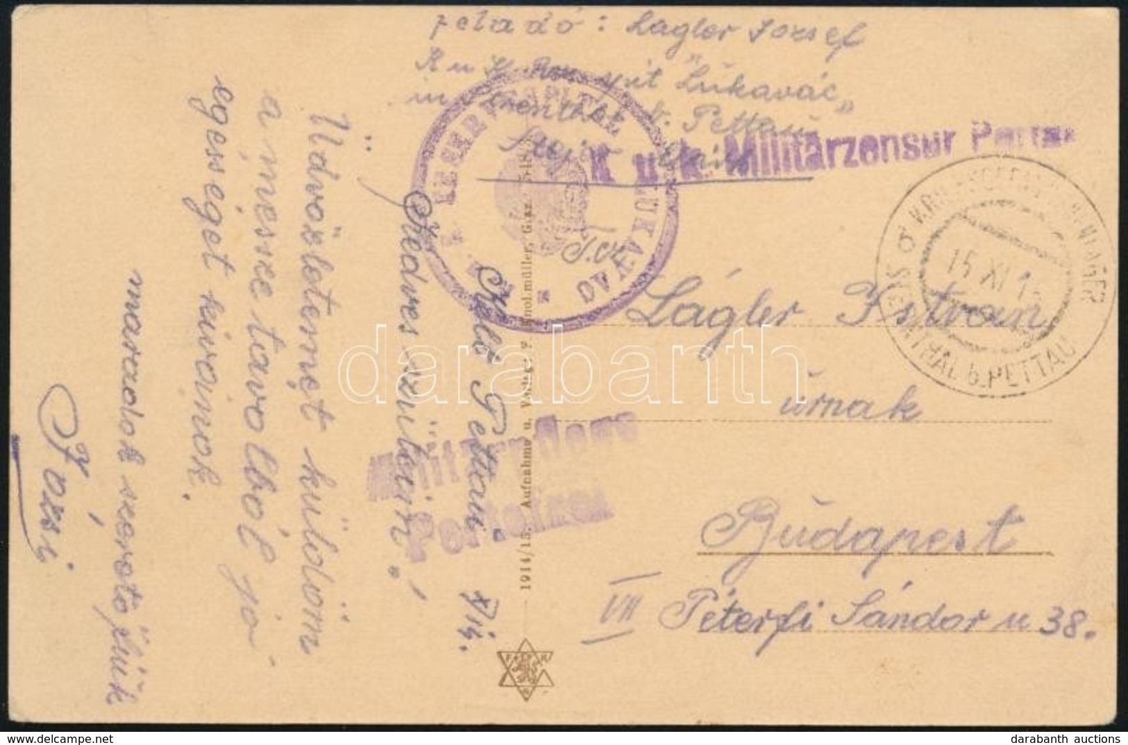 1915 Képeslap / Postcard 'K.u.k. RESERVESPITAL LUKAVAC' + 'KRIEGSGEFANGENENLAGER STERNTHAL B.PETTAU B' - Otros & Sin Clasificación