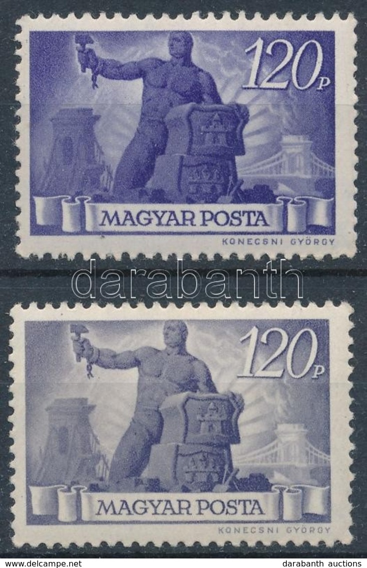 ** 1945/46 Újjáépítés 120P (színeltérés) - Otros & Sin Clasificación