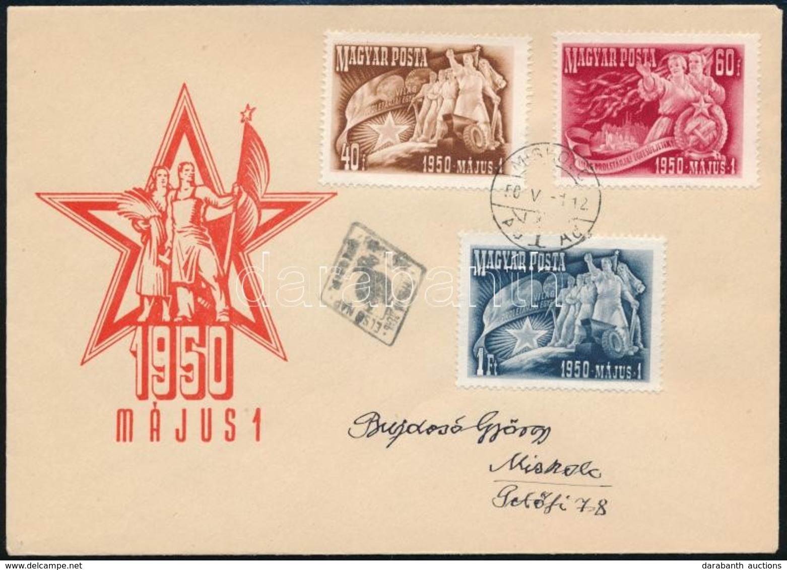 1950 Május 1. (I.) Sor FDC-n - Otros & Sin Clasificación