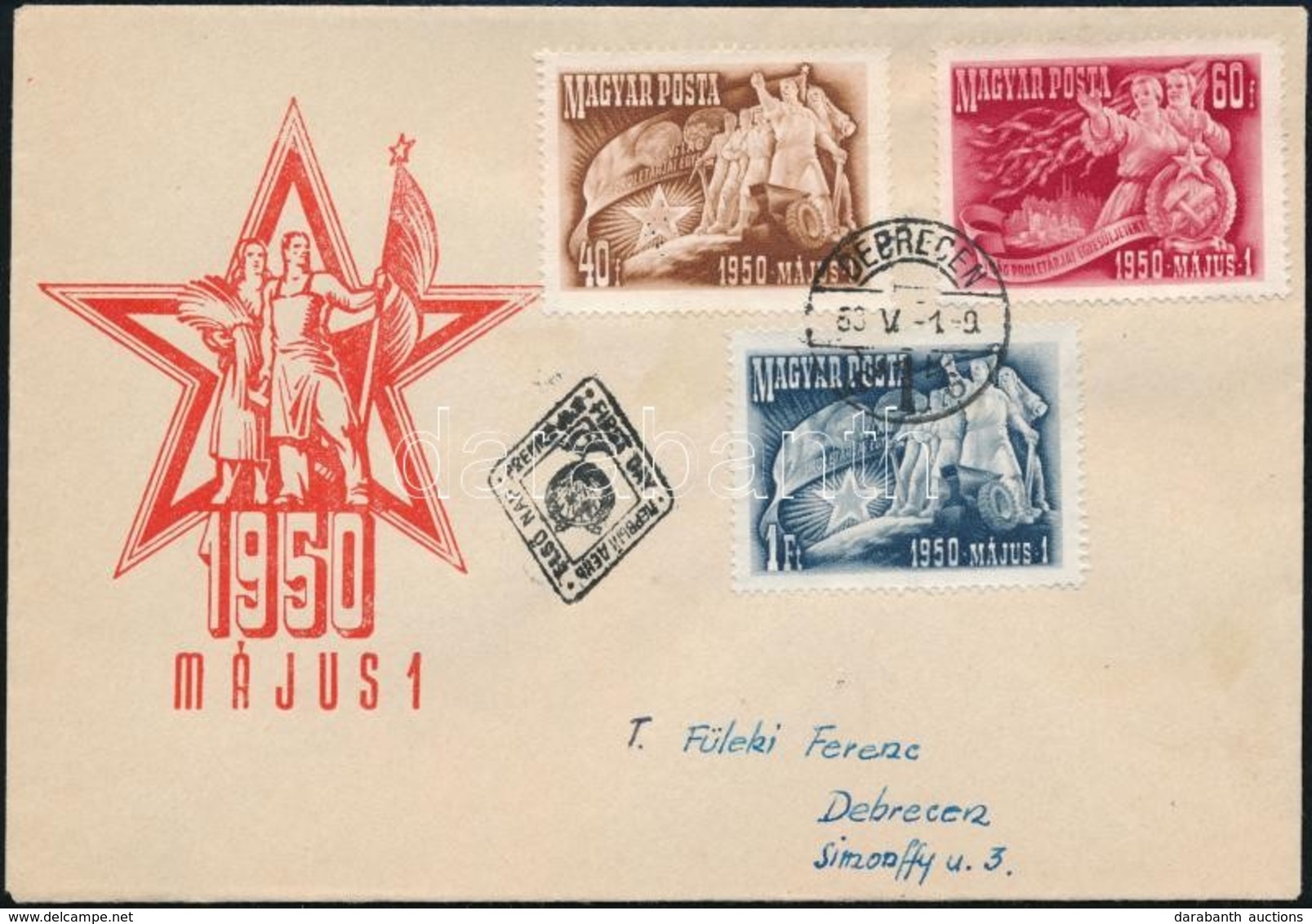 1950 Május 1. (I.) Sor Futott FDc-n - Otros & Sin Clasificación