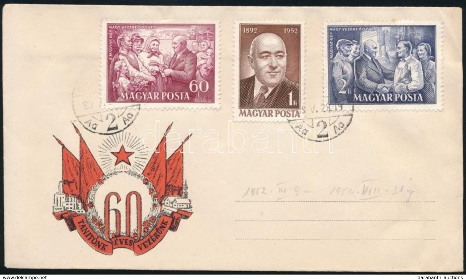 1952 Rákosi Sor FDC-n - Otros & Sin Clasificación