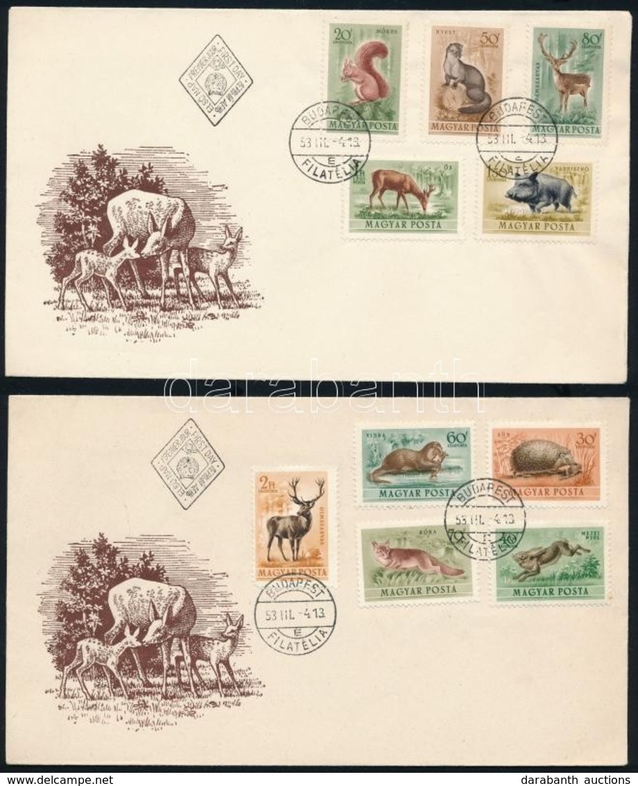 1953 Erdei Állatok Sor 2 Db FDC-n - Otros & Sin Clasificación