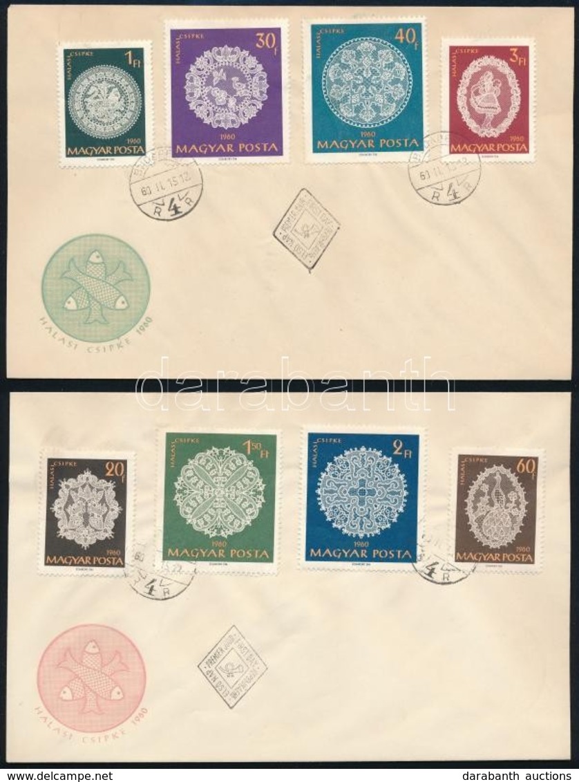 1960 Halasi Csipke (I.) Sor + Téli Olimpia (II.) Sor + Bélyegnap (33.) 5 Db FDC-n - Otros & Sin Clasificación