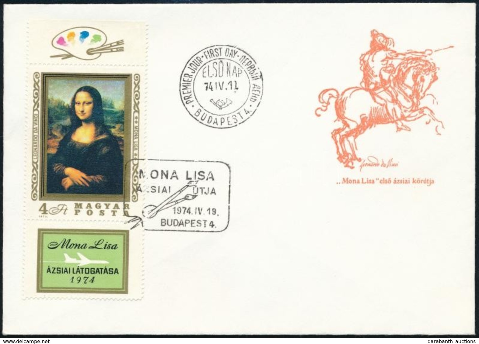 1974 Mona Lisa Bélyeg FDC-n - Otros & Sin Clasificación