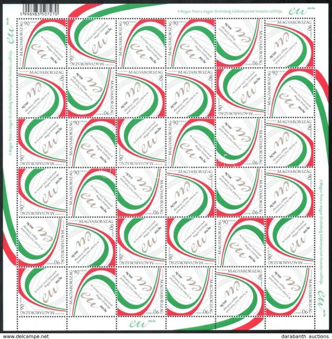 ** 2011 Az Európai Unió Tanácsának Magyar Elnöksége Teljes ív (7.500) - Otros & Sin Clasificación