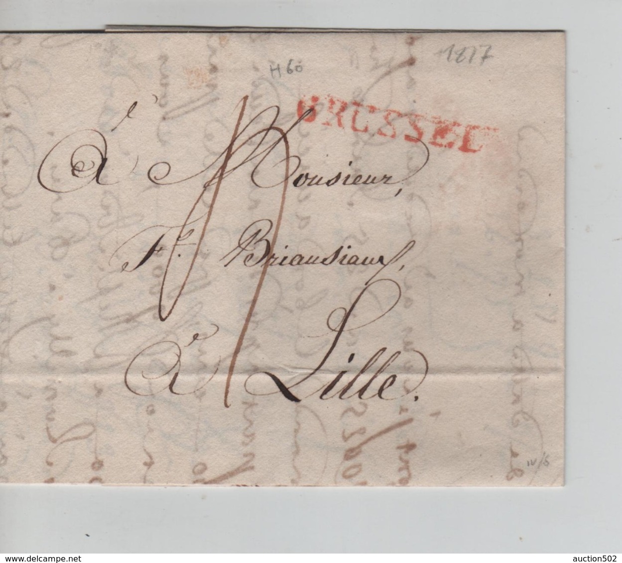 PR7570/ Précurseur LAC BXL 1817 Griffe BRussel Port 4 > Lille - 1815-1830 (Dutch Period)