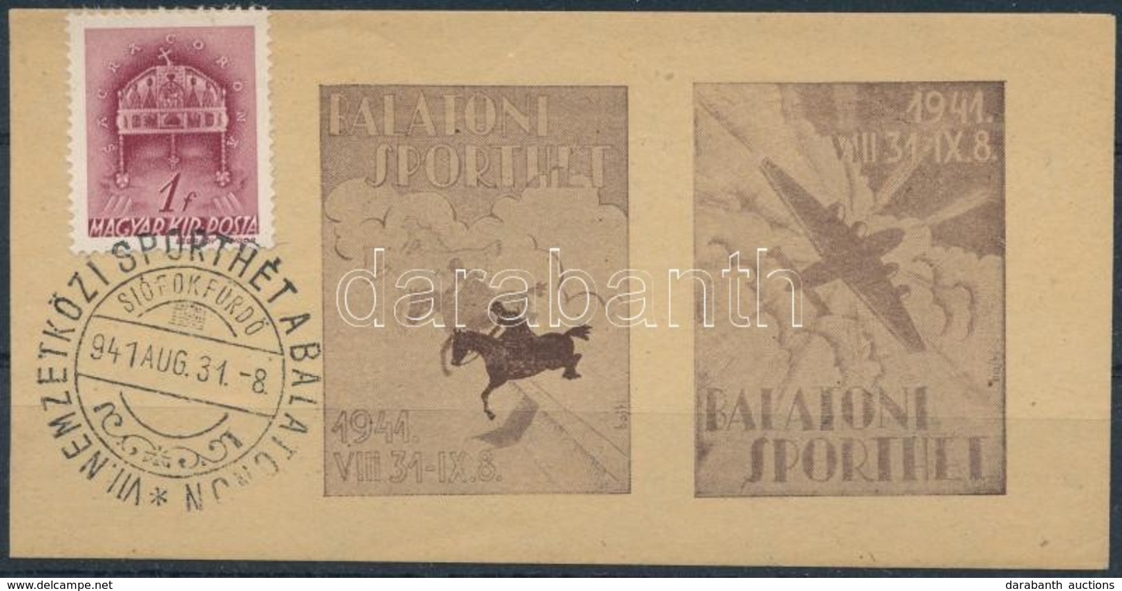 O 1941/8 Balatoni Sporthét Emlékív (8.000) - Otros & Sin Clasificación