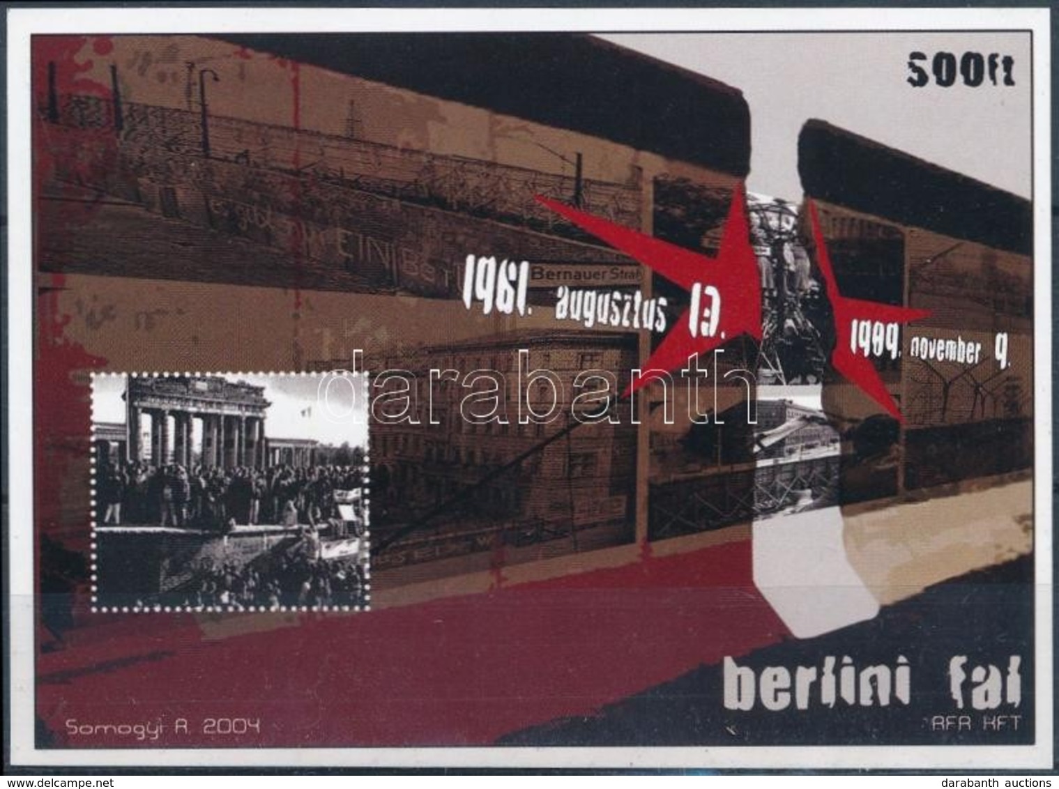 ** 2004/40 Berlini Fal 4 Db-os Emlékív Sorszám Nélkül! (csak Néhány Példány Létezik Belőle) - Otros & Sin Clasificación