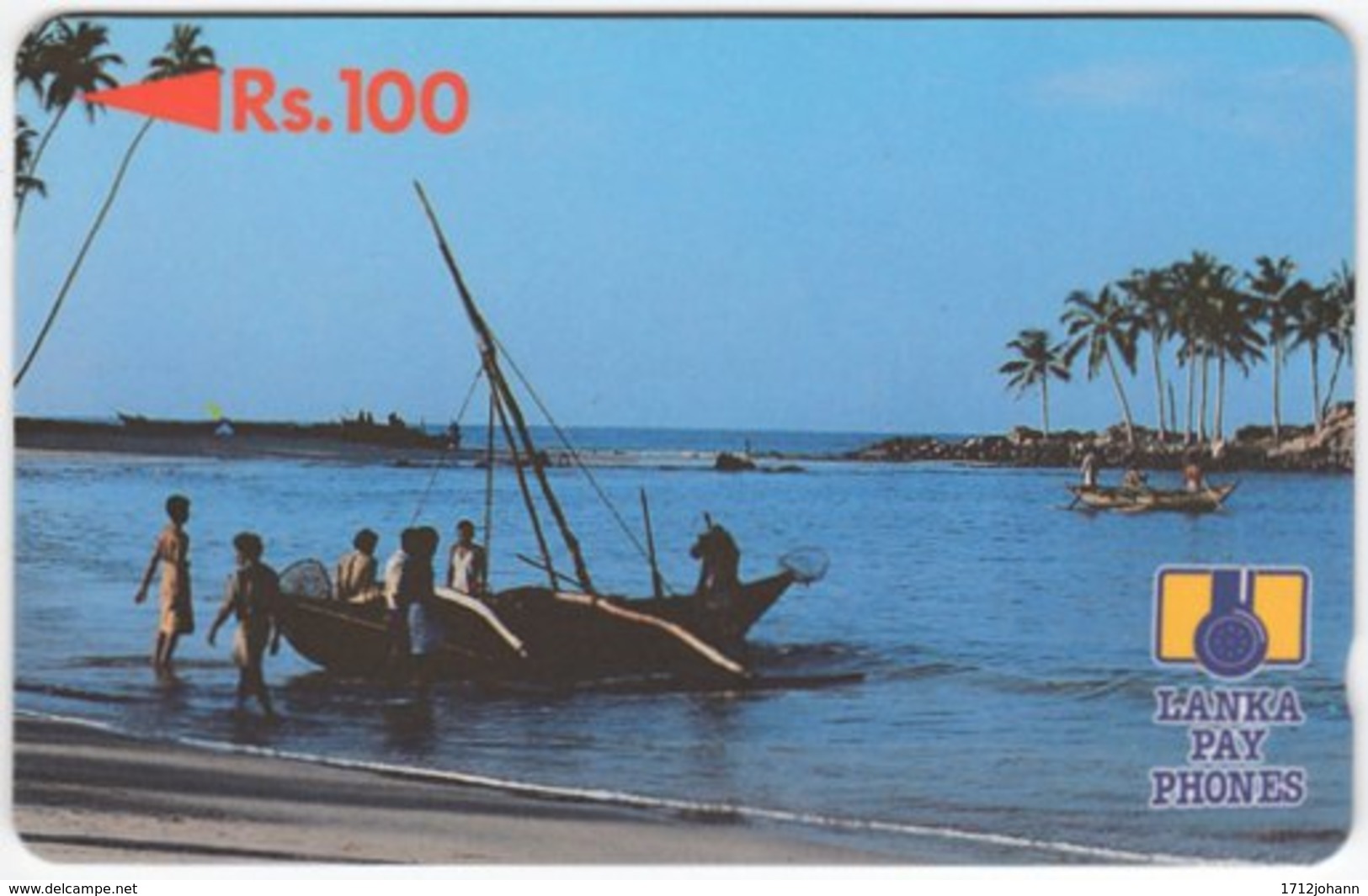 SRI LANKA A-094 Magnetic LankaPayPhones - Landscape, Coast - 39SRLB - Used - Sri Lanka (Ceylon)