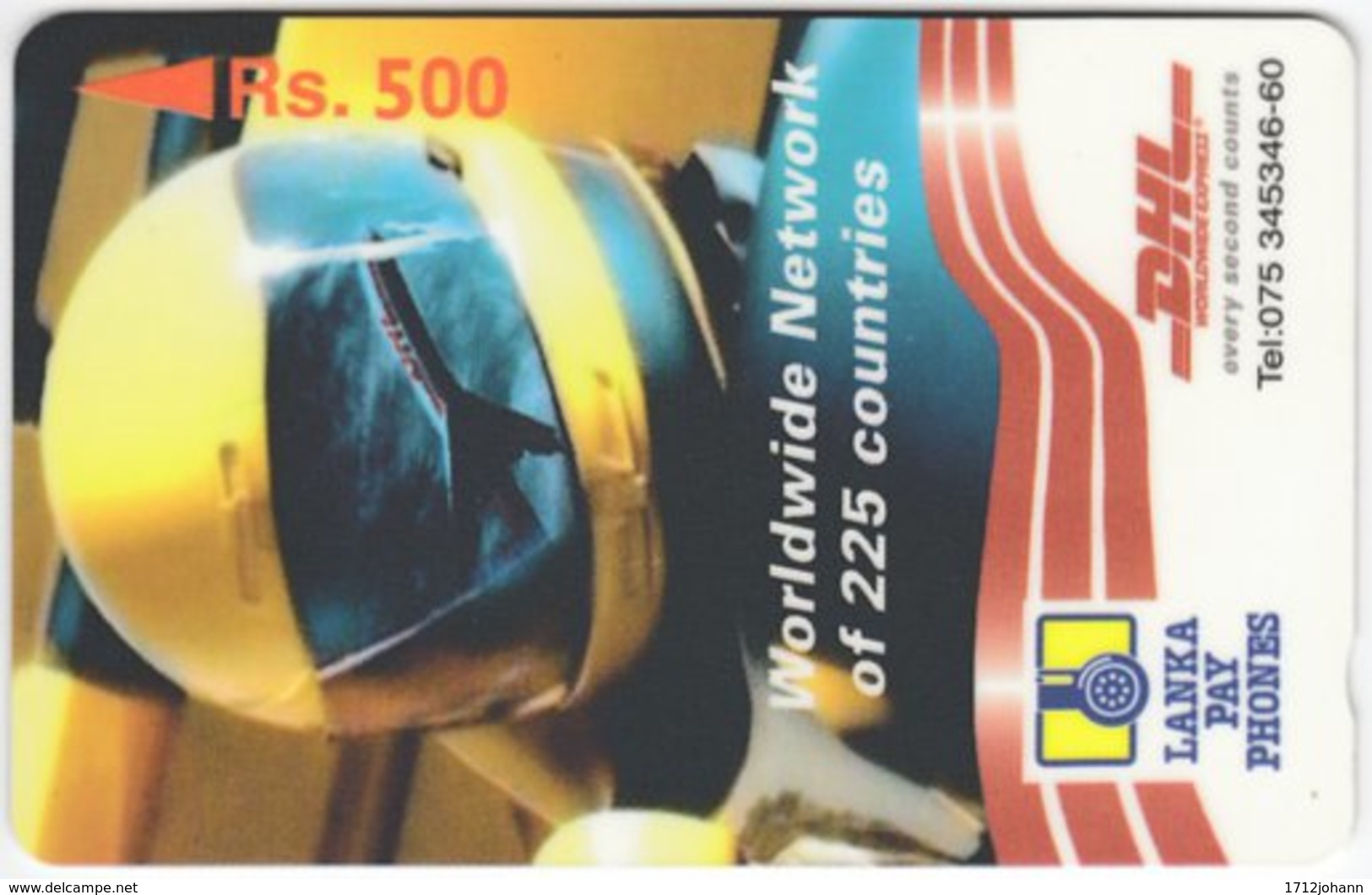 SRI LANKA A-098 Magnetic LankaPayPhones - Advertising, Transport, DHL - 44SRLD - Used - Sri Lanka (Ceylon)