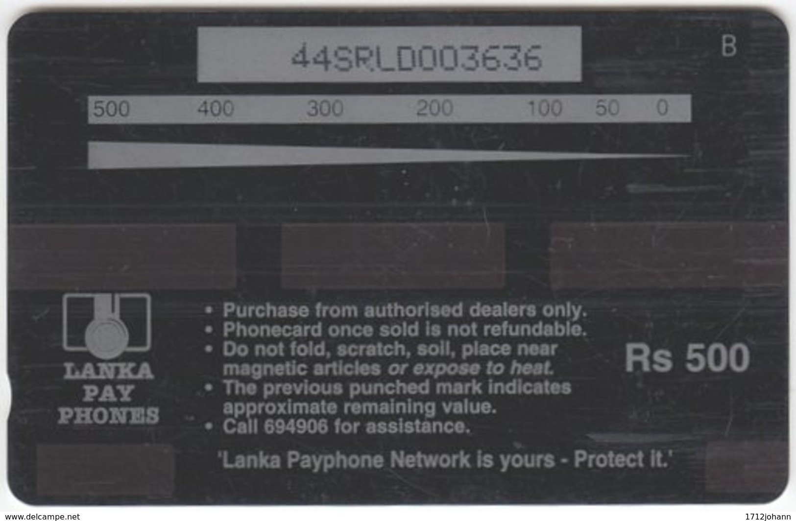 SRI LANKA A-098 Magnetic LankaPayPhones - Advertising, Transport, DHL - 44SRLD - Used - Sri Lanka (Ceylon)