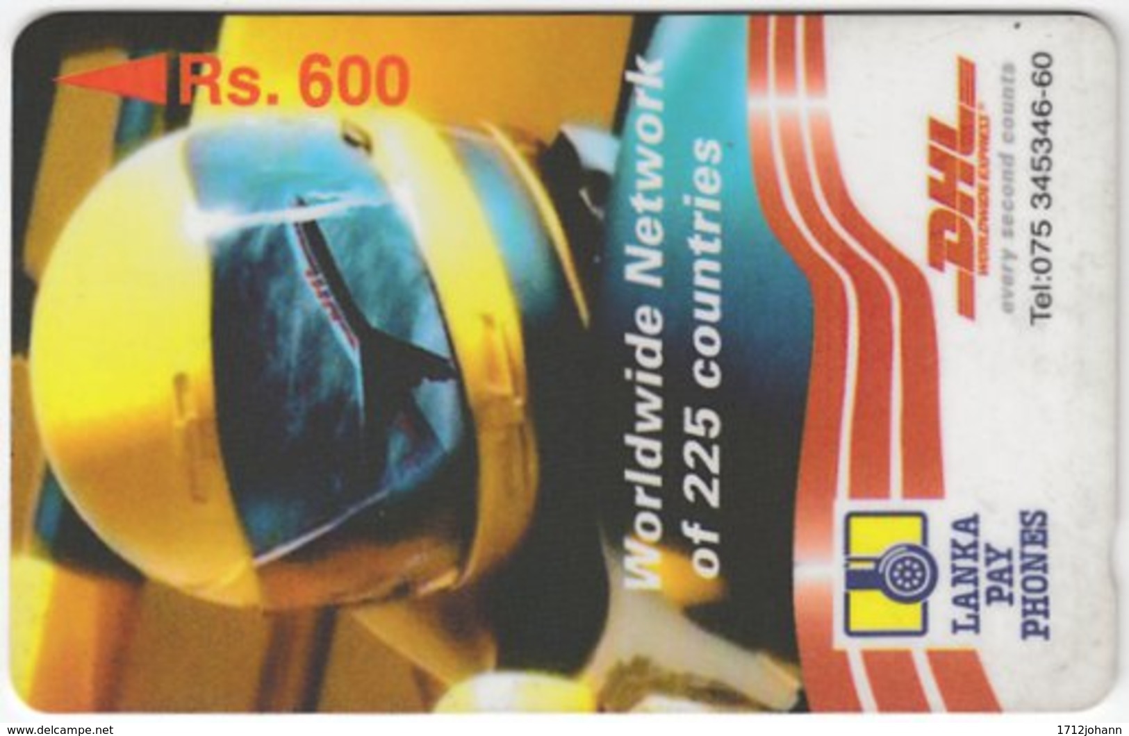 SRI LANKA A-099 Magnetic LankaPayPhones - Advertising, Transport, DHL - 37SRLF - Used - Sri Lanka (Ceylon)