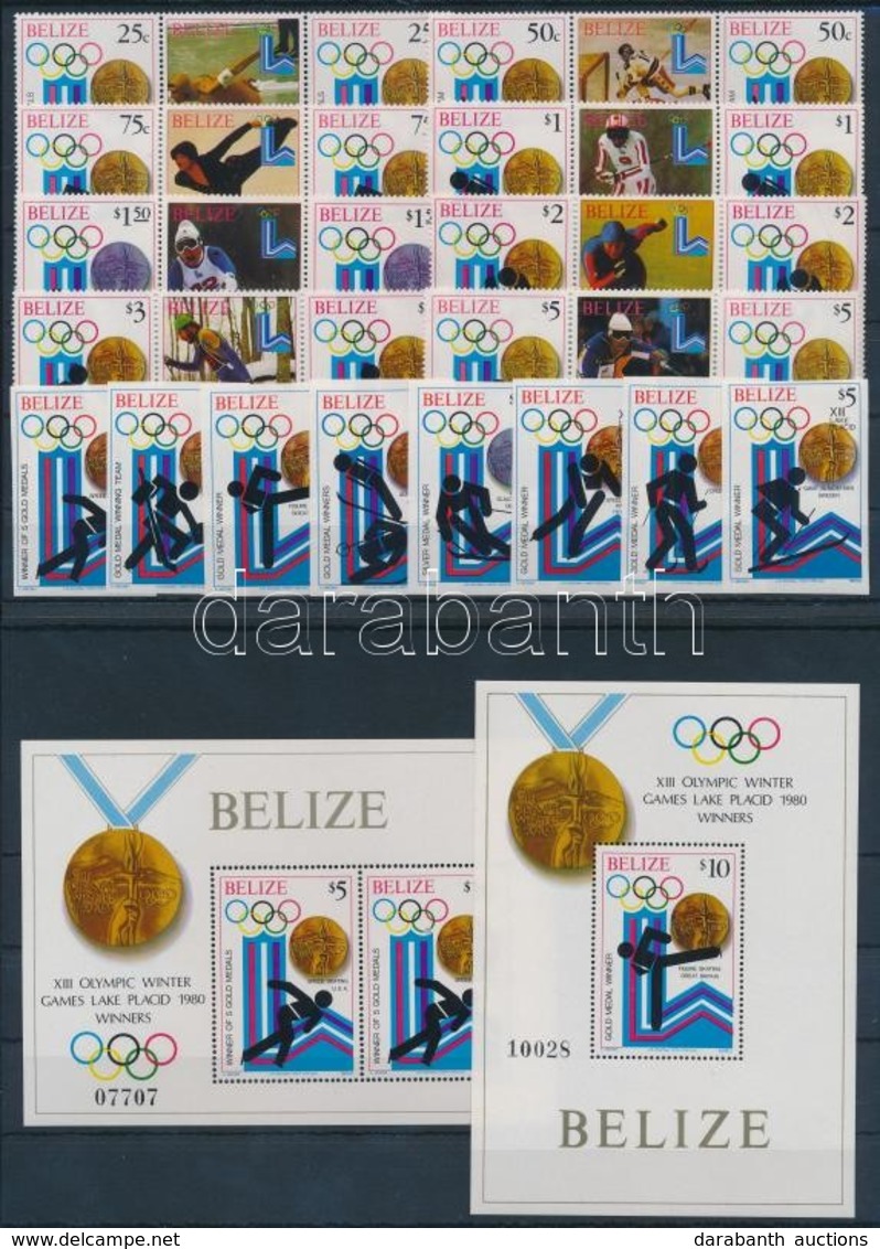 ** 1979 Téli Olimpia, Lake Placid Fogazott Sor ívközéprészes Párokban + Vágott Sor Mi 501-508 A, B + Blokk 20-21 - Otros & Sin Clasificación