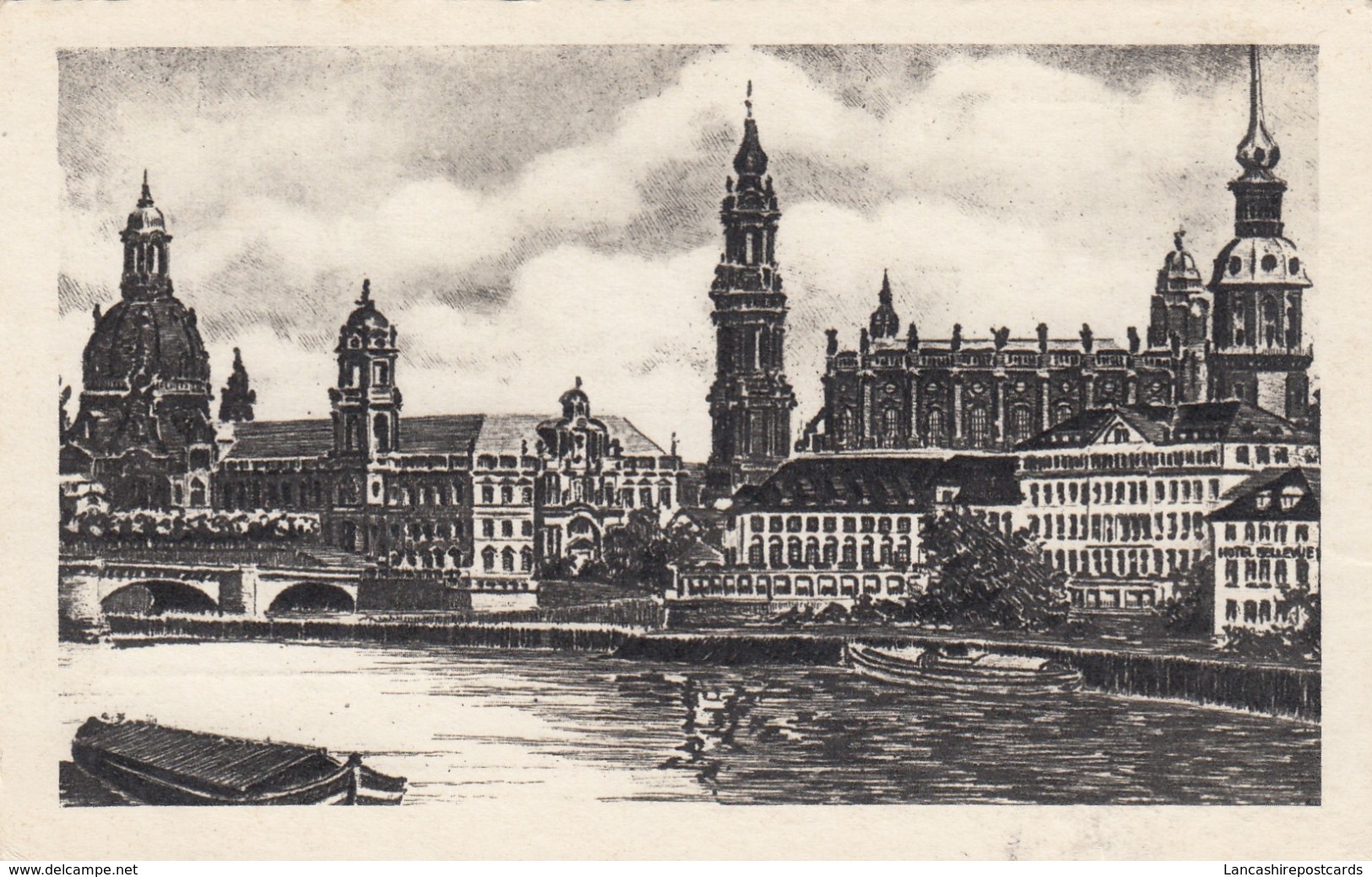 Postcard Hotel Bellevue Dresden Elbansicht My Ref  B13727 - Dresden