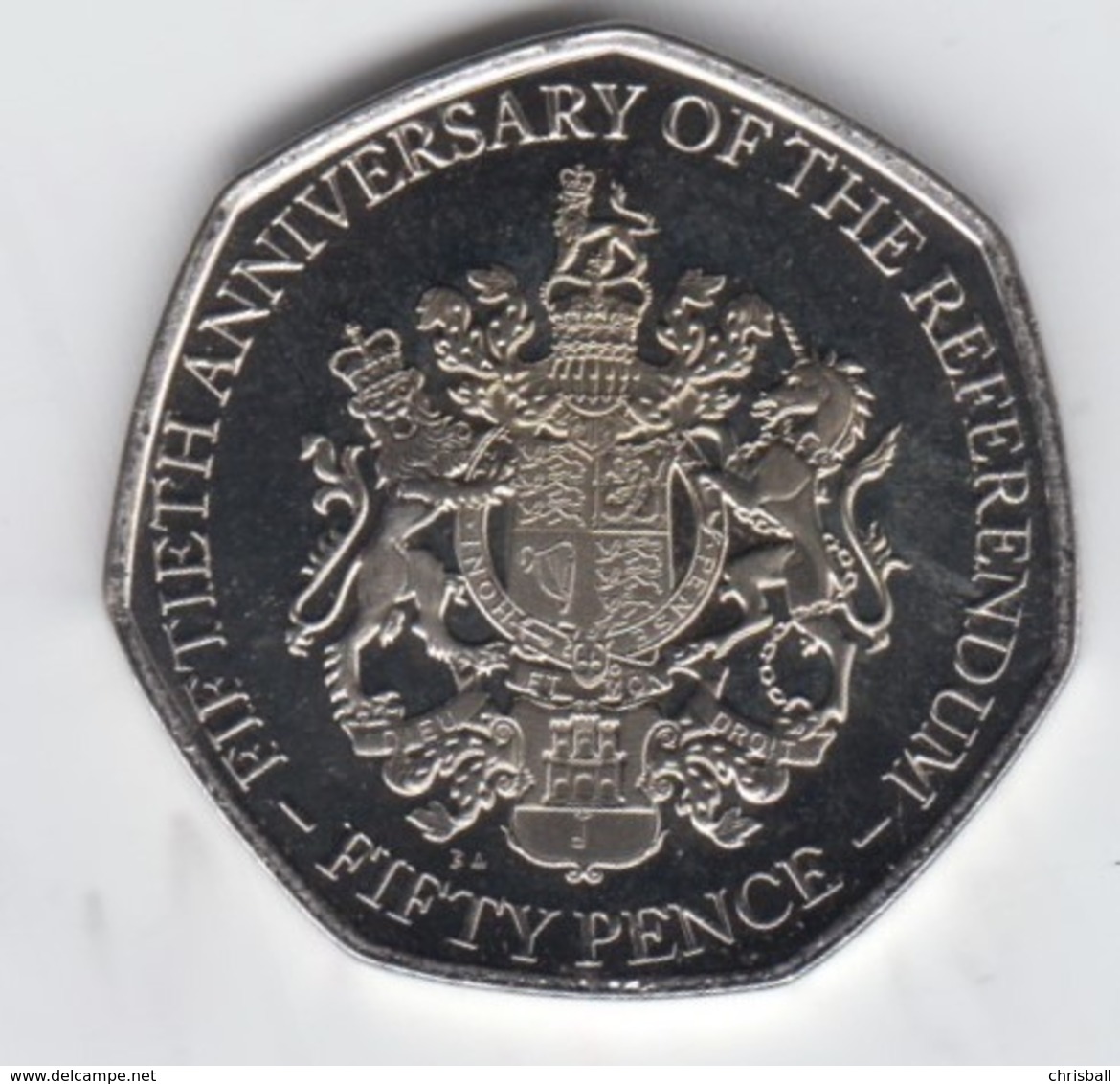 Gibraltar 50p Coin Referendum Anniversary 'Diamond Finish' - Gibraltar