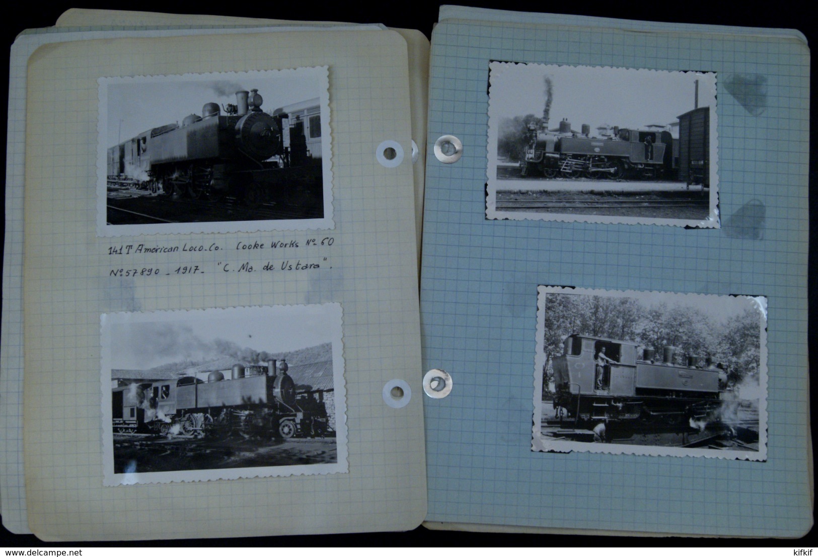 lot 50 photos trains loco vapeur Espagne Pereve Asturies Gerone Olot Castellon Onda Carbones Vasco asturiana Ovieda