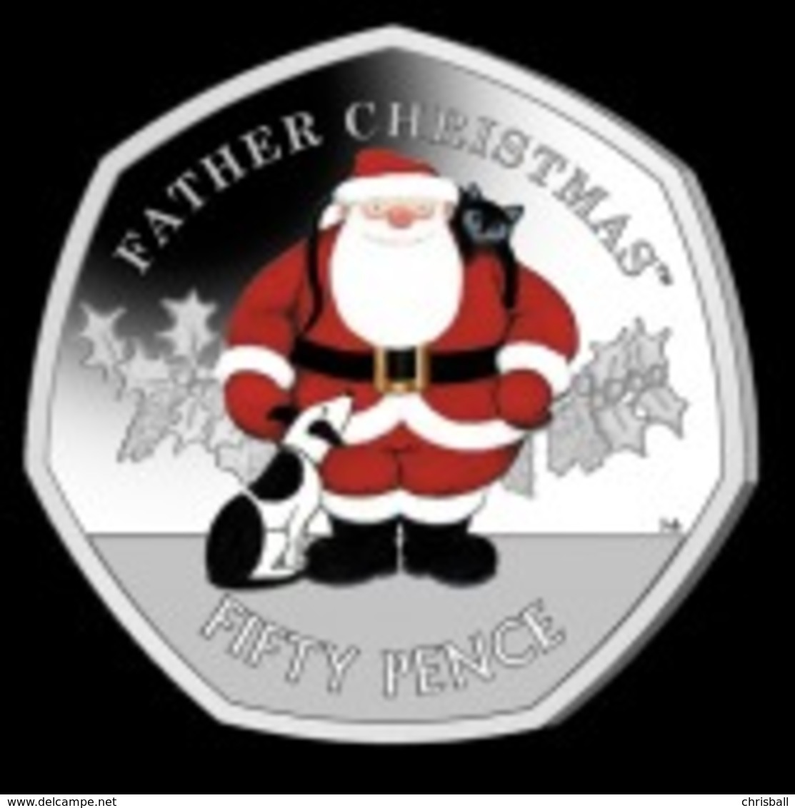 Gibraltar 50p Coin 2019 Christmas 'Diamond Finish' - Gibraltar