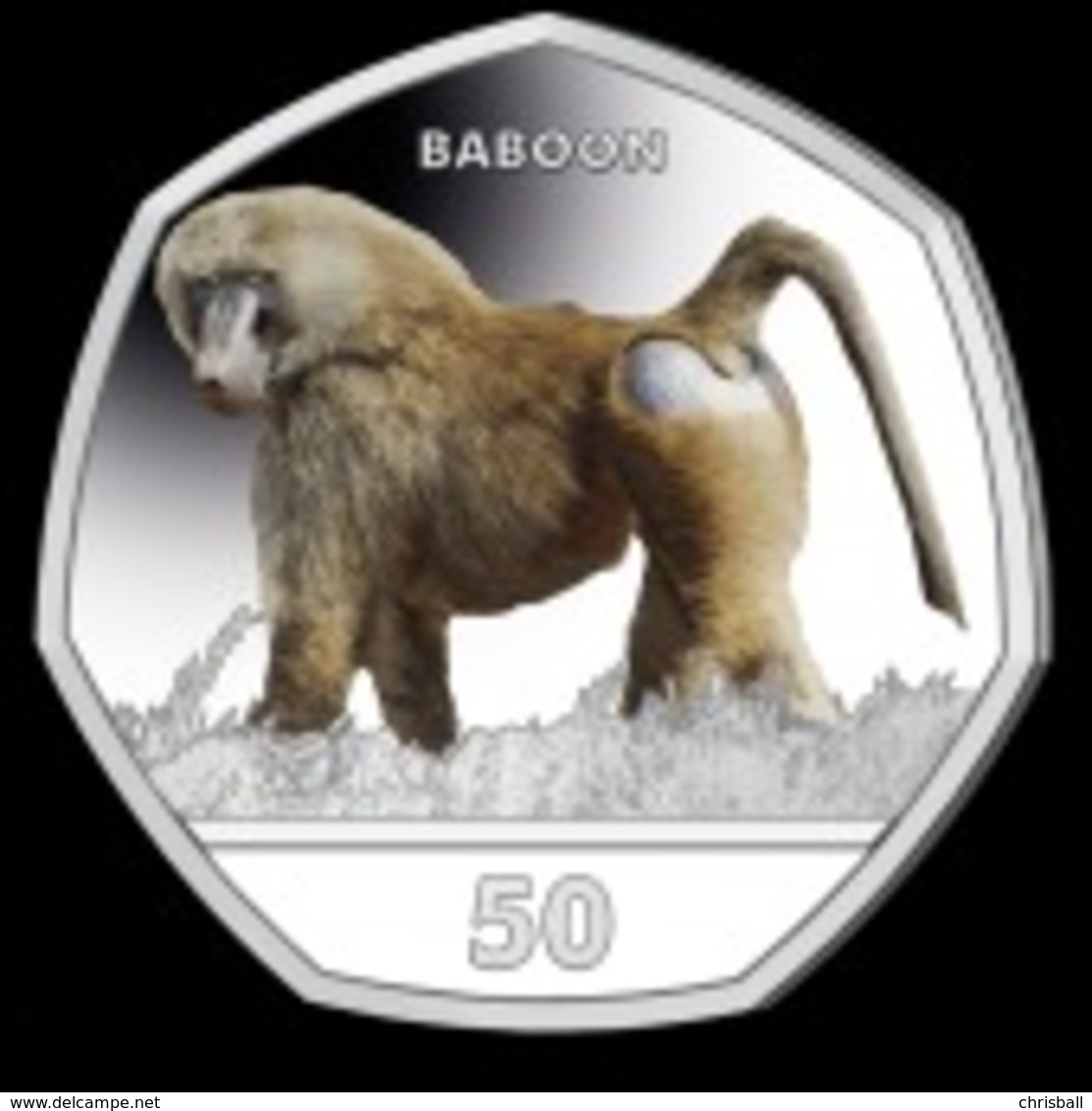 Gibraltar 50p Coin 2019 Primates 'Diamond Finish' - Gibraltar