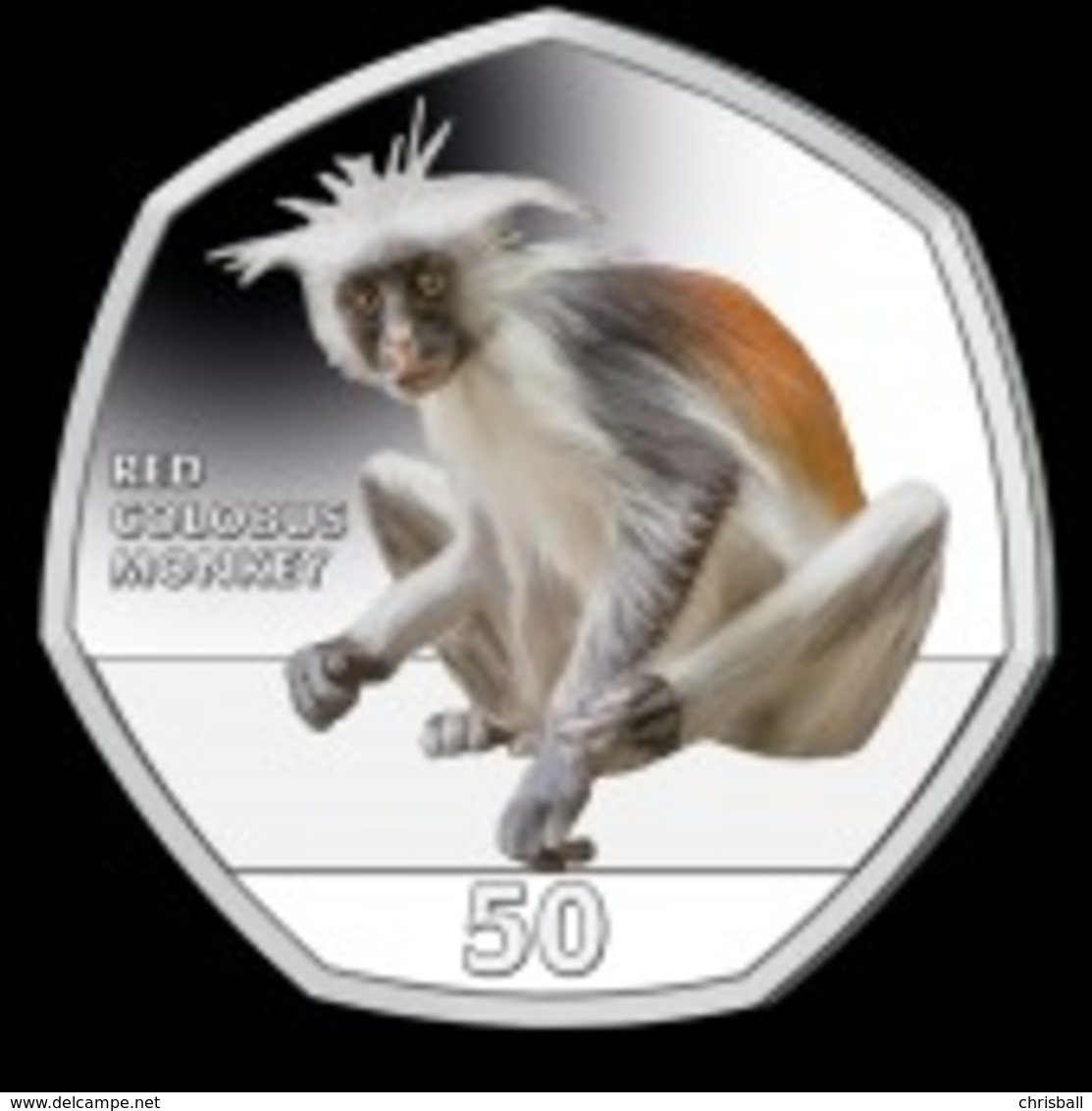 Gibraltar 50p Coin 2019 Primates 'Diamond Finish' - Gibraltar