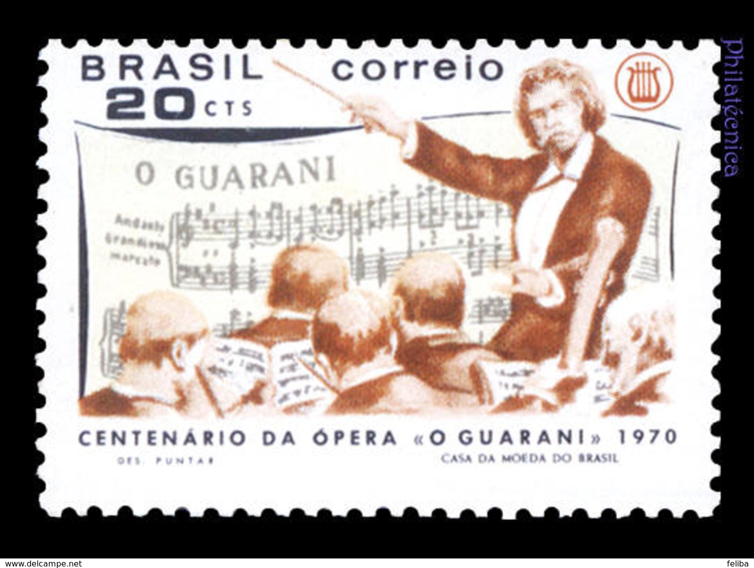 BRAZIL 1970 Mint MNH // The Guarani, 100th Anniversary, By Carlos Gomes, Composer - Nuovi