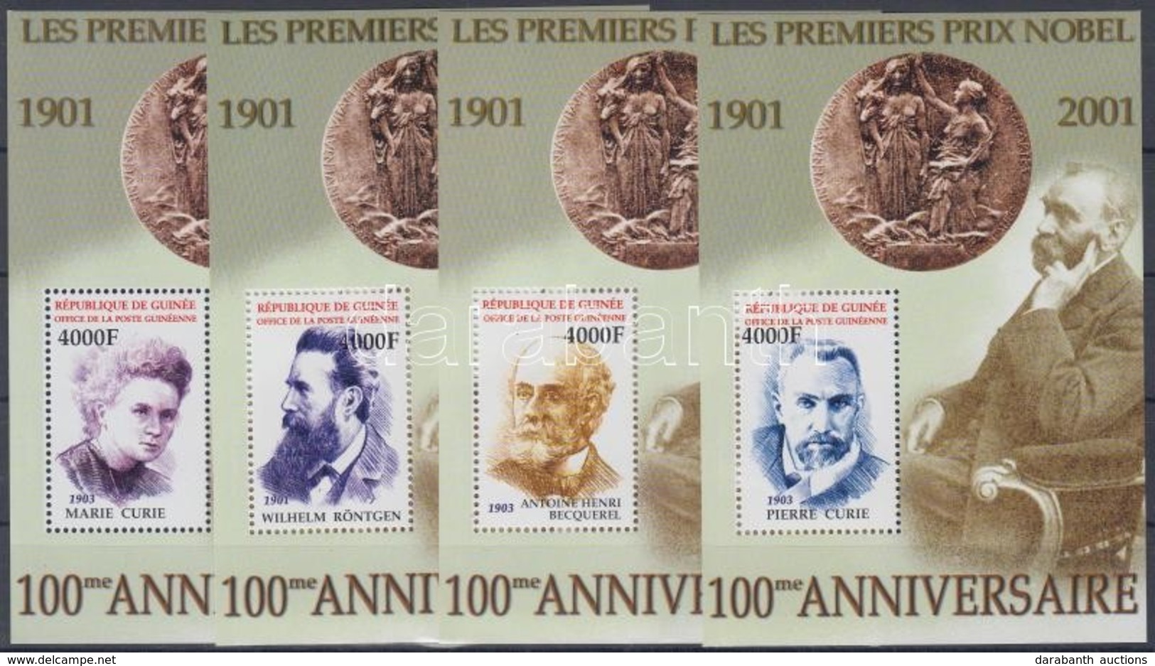 ** 2002 100 éves A Nobel-díj Blokksor Mi 739-742 - Other & Unclassified