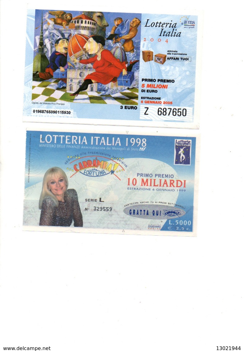 N.21 BIGLIETTI LOTTERIE NAZIONALI ITALIANE - Biglietti Della Lotteria