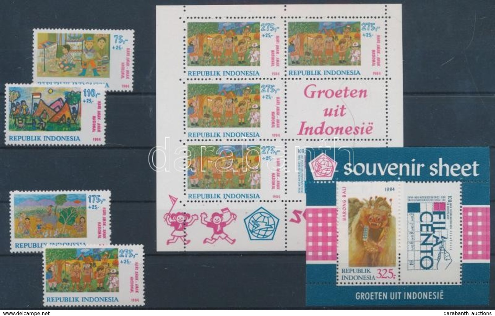 ** 1984 Gyermeknap, Bélyegkiállítás Sor Mi 1135-1138 + Blokksor Mi 55-56 - Otros & Sin Clasificación