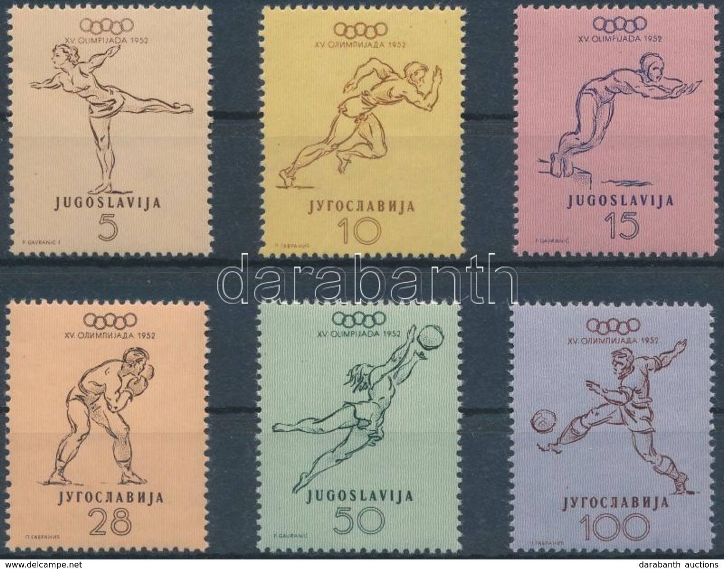 ** 1952 Nyári Olimpia, Helsinki Sor Mi 698-703 - Otros & Sin Clasificación