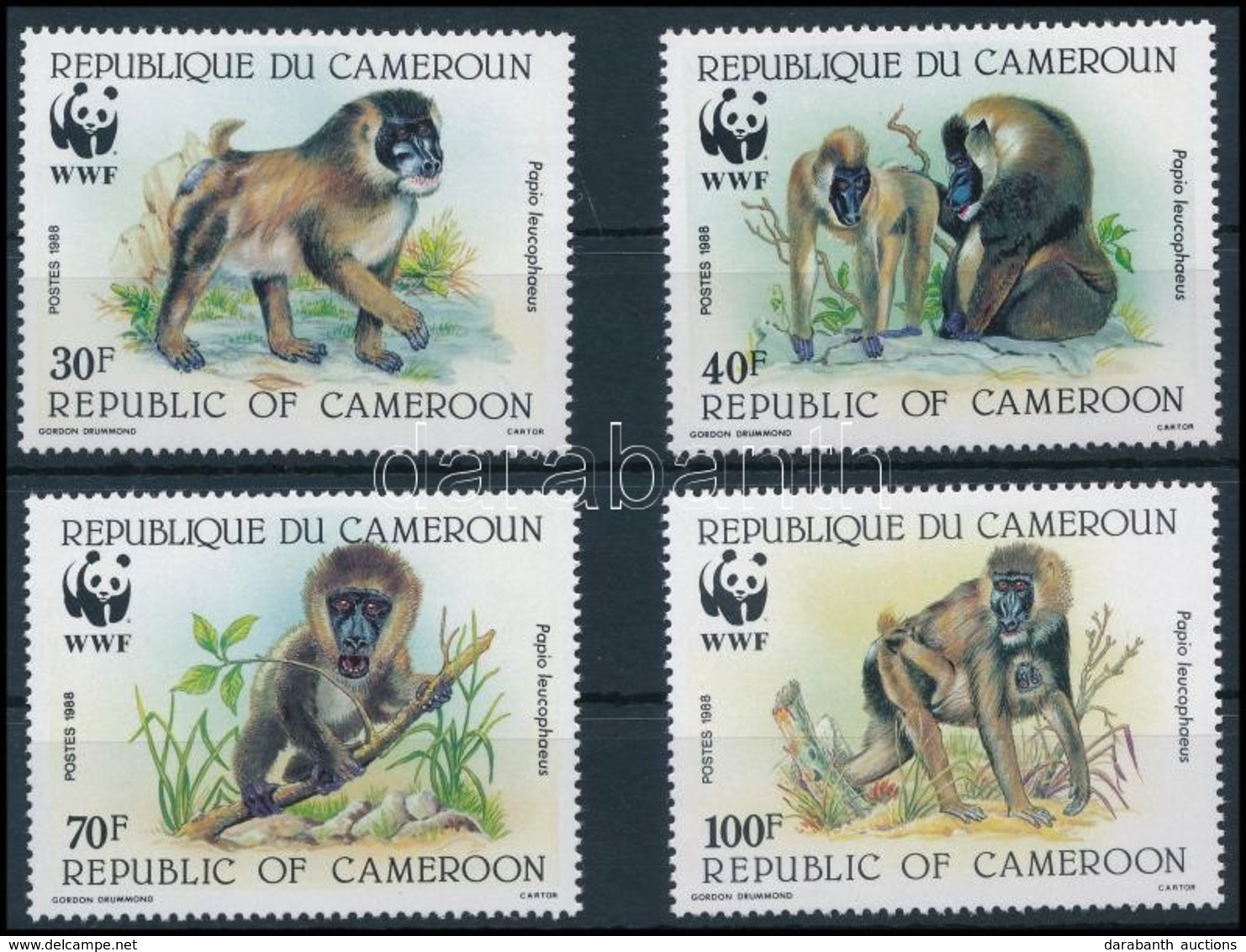 ** 1988 WWF Majmok Sor,
WWF Monkies Set
Mi 1155-1158 - Otros & Sin Clasificación