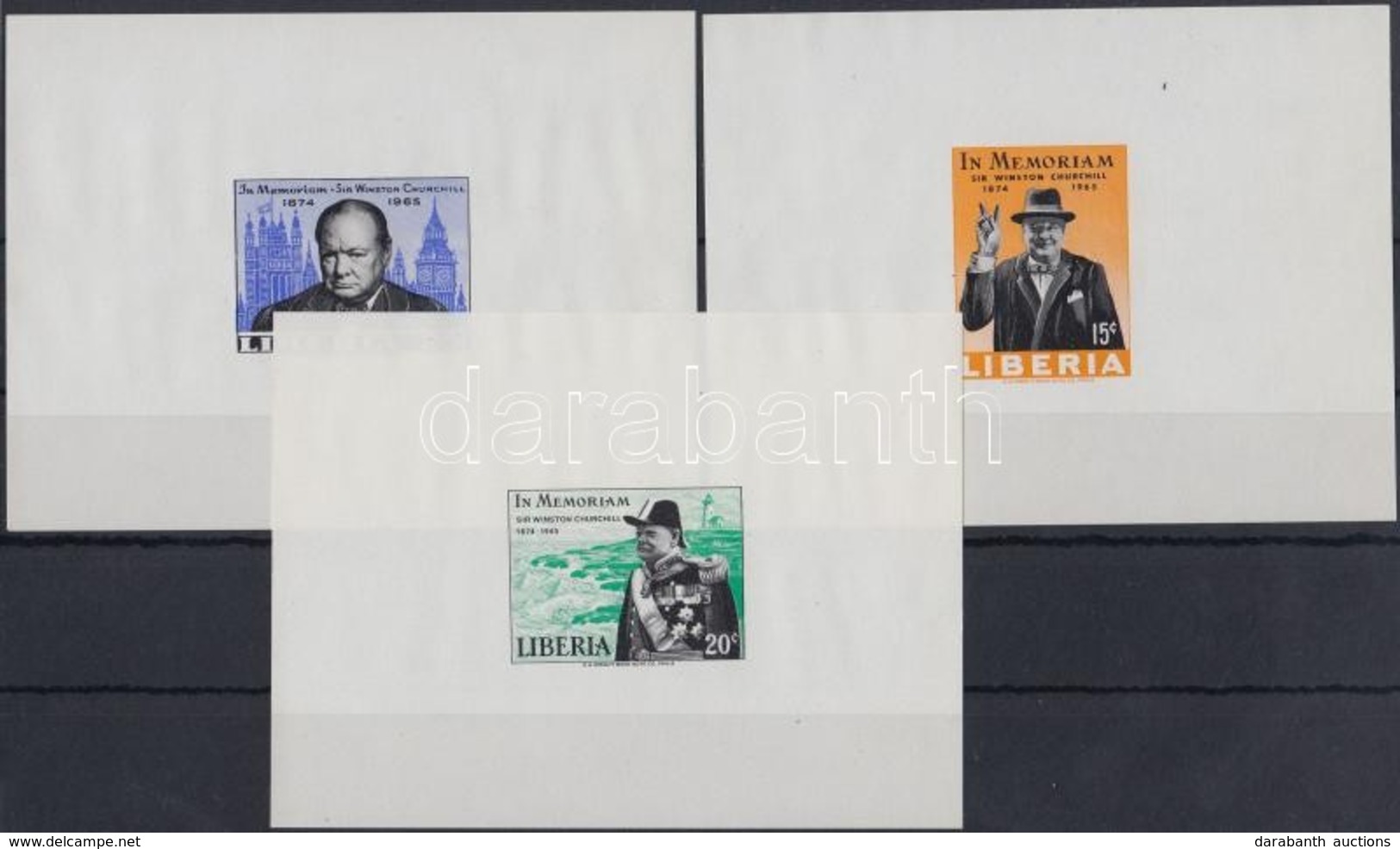 ** 1966 Winston Churchill De Luxe Vágott Blokksor Mi 644-646 - Otros & Sin Clasificación