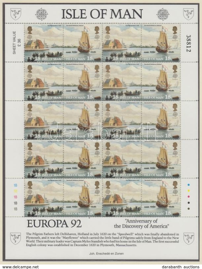 ** 1992 Europa CEPT Kisív Sor Mi 503-506 - Otros & Sin Clasificación