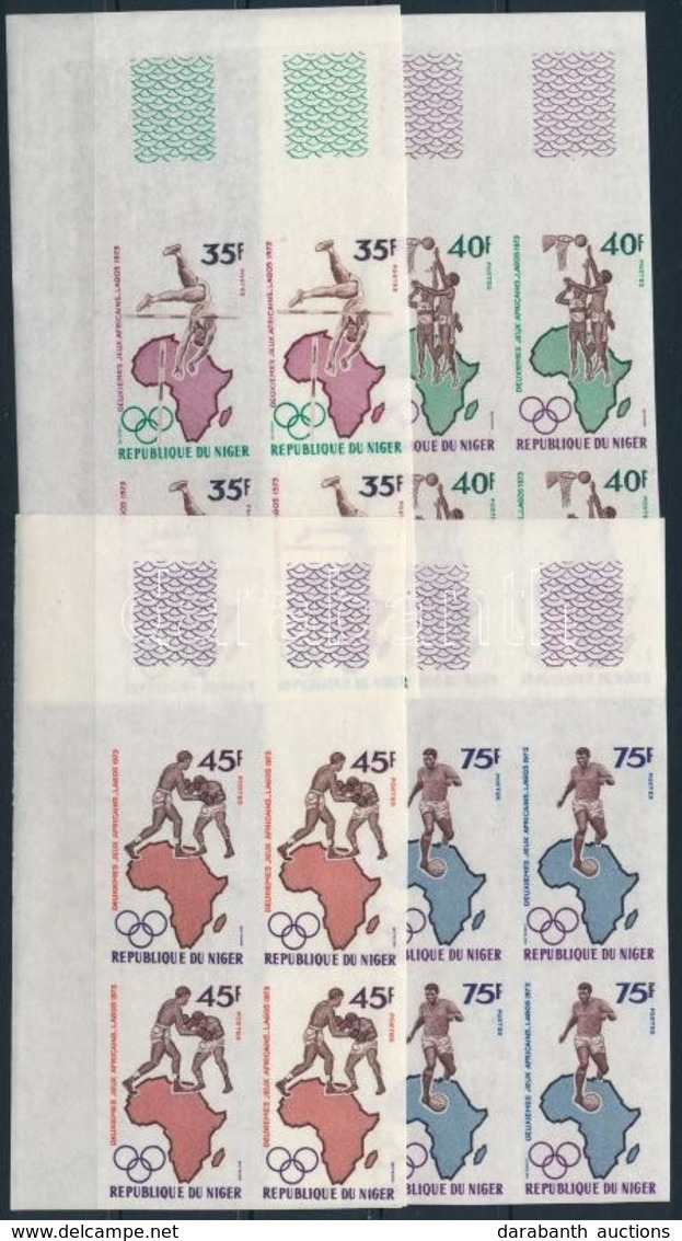 ** 1973 Afrikai Sportjátékok Lagos Vágott ívsarki Négyes Tömbök Mi 358-361 - Other & Unclassified