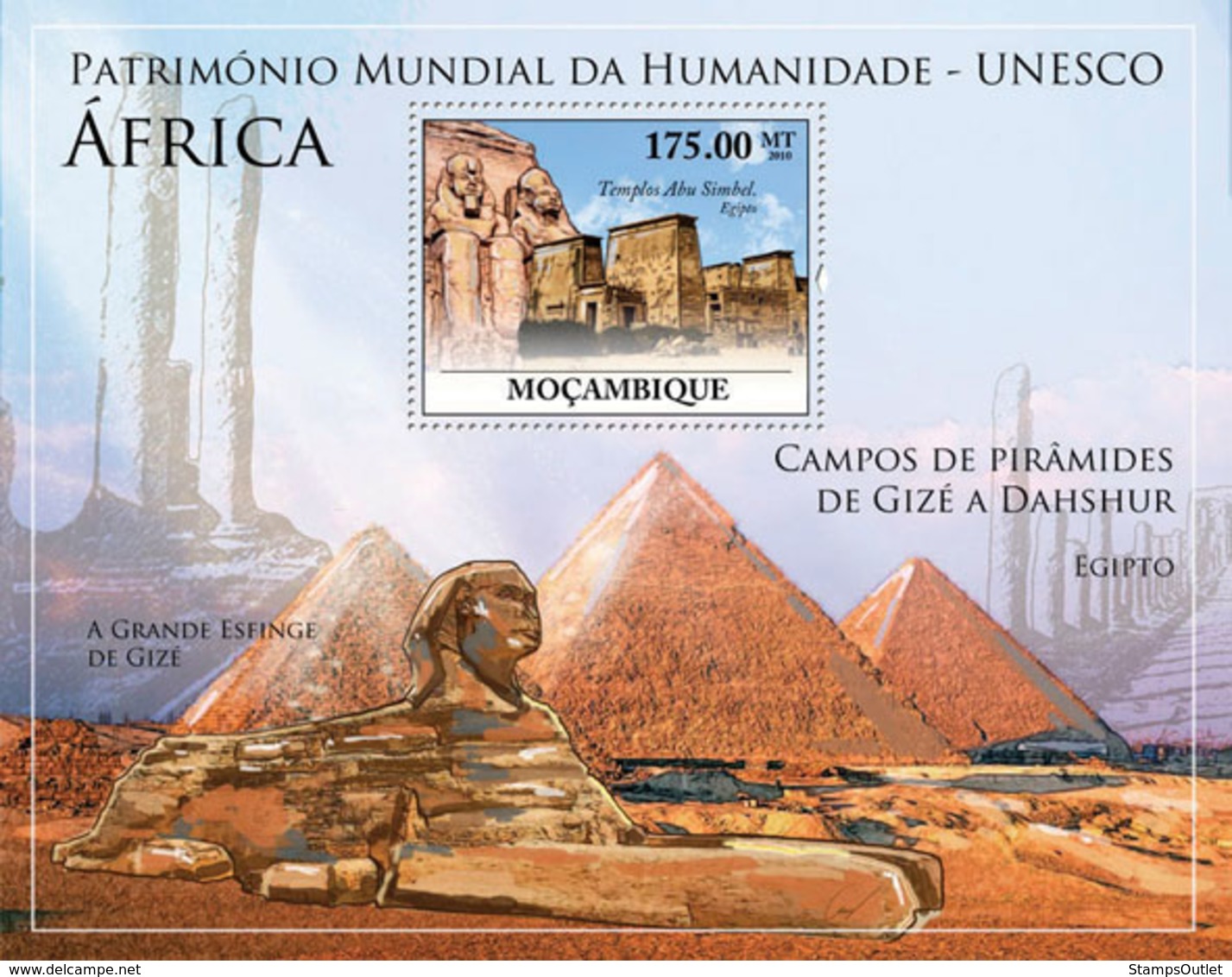 Mozambique 2010 MNH - World Heritage Site - UNESCO Africa III. Sc 2062, YT 292, Mi 3944/BL352 - Mozambique