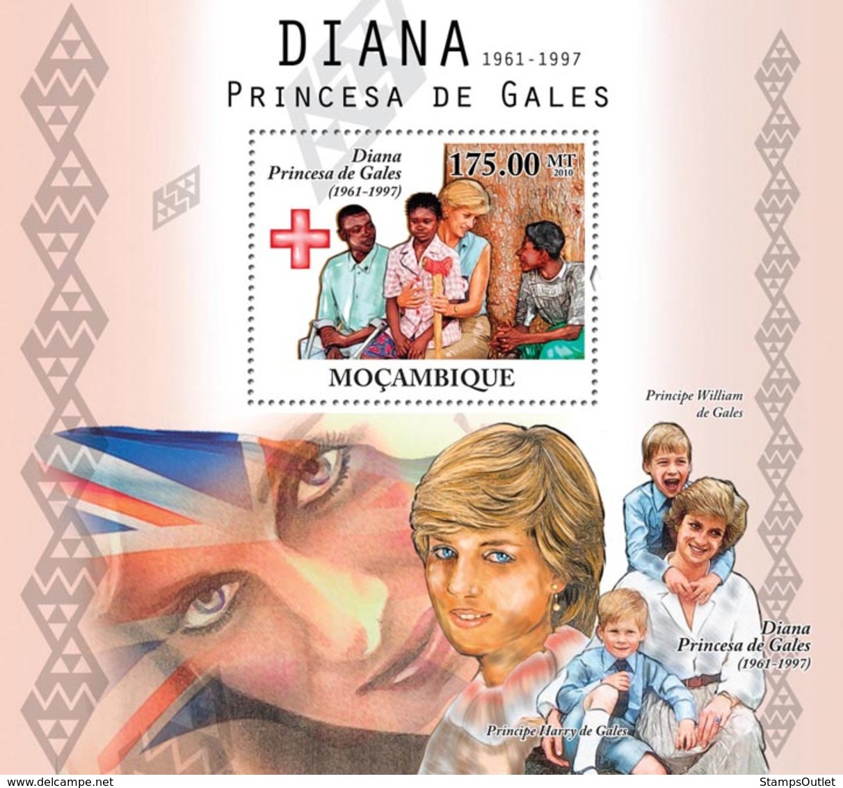 Mozambique 2010 MNH - Diana Princess Of Wales (1861-1997). Sc 2138, YT 329, Mi 4143/BL383 - Mosambik