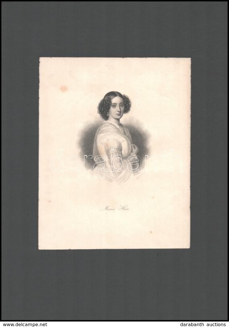 Maria Heese (Thiessen) (1823 - 1896) Német Grófnő Rézmetszetű Mellképe / German Noblewoman  Engraving.20x17 Cm - Otros & Sin Clasificación