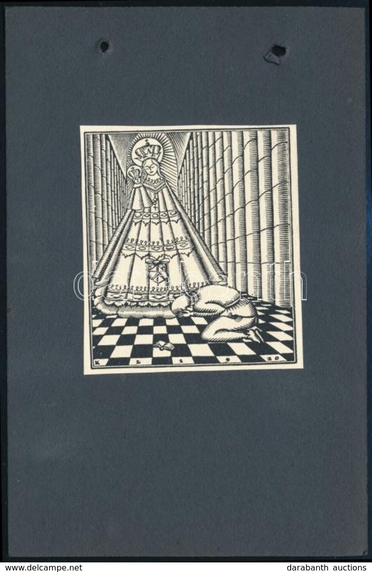 Kozma Lajos (1884-1948): Hódolat. Fametszet, Papír, Jelzett A Metszeten, Papírra Ragasztva, 8×7 Cm - Otros & Sin Clasificación