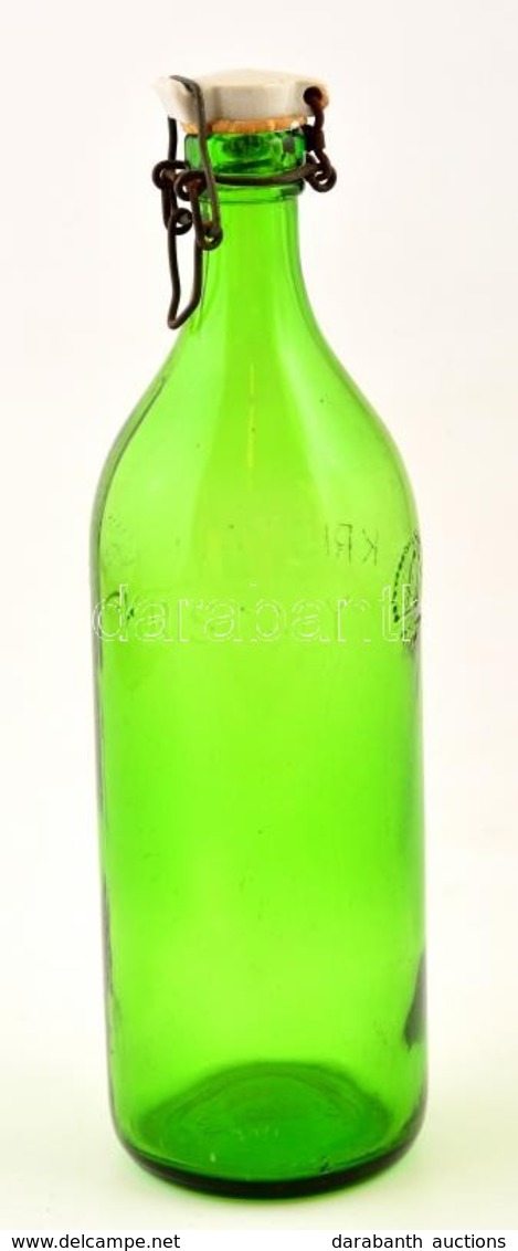 Kristály Csatos üveg, Kopásnyomokkal, M: 30 Cm - Vidrio & Cristal