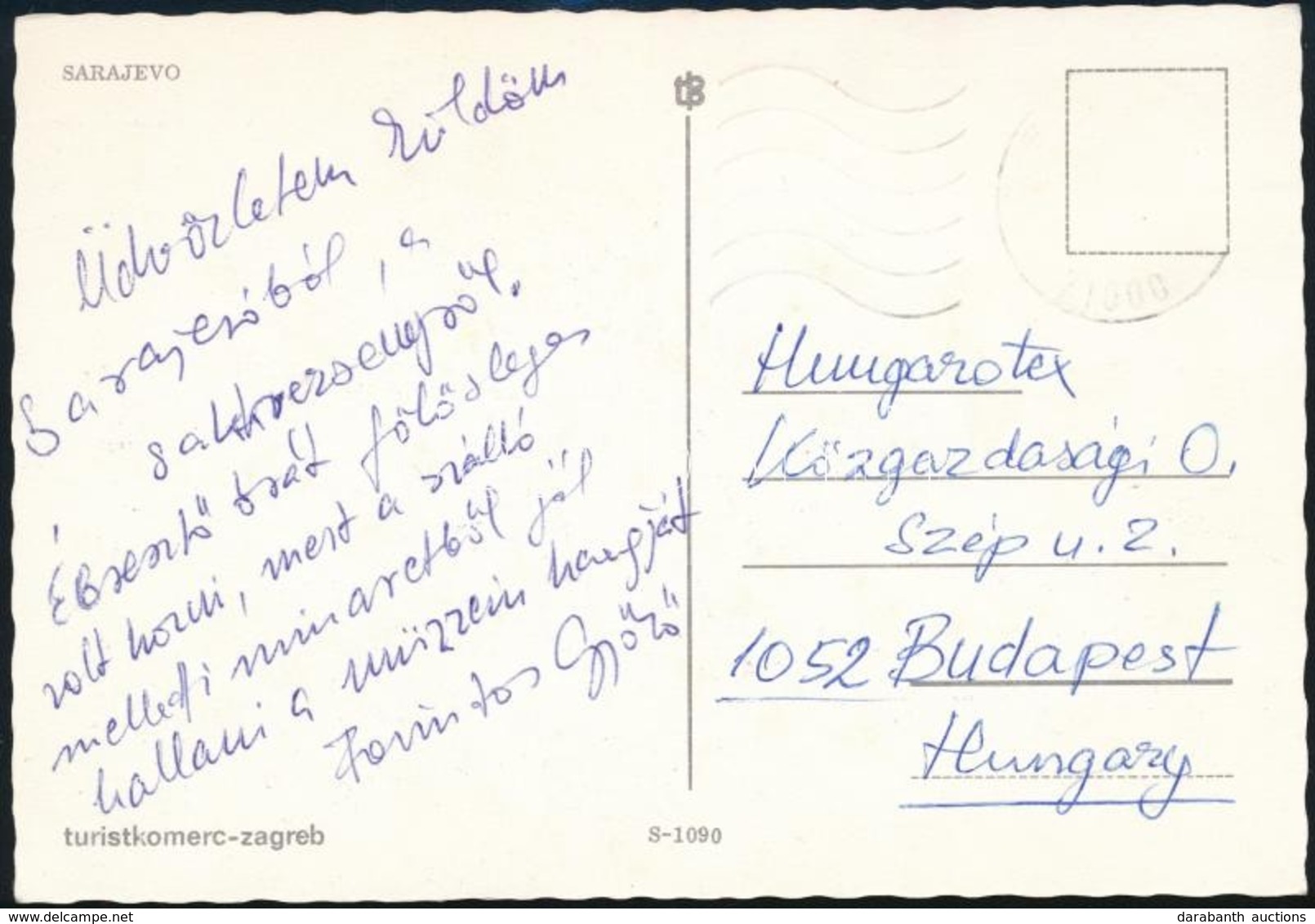 Forintos Győző Nagymester Sakkolimpikon üdvözlő Képeslapja Sarajevói Versenyről / Autograph Signed Postcard Of Chess Mas - Otros & Sin Clasificación