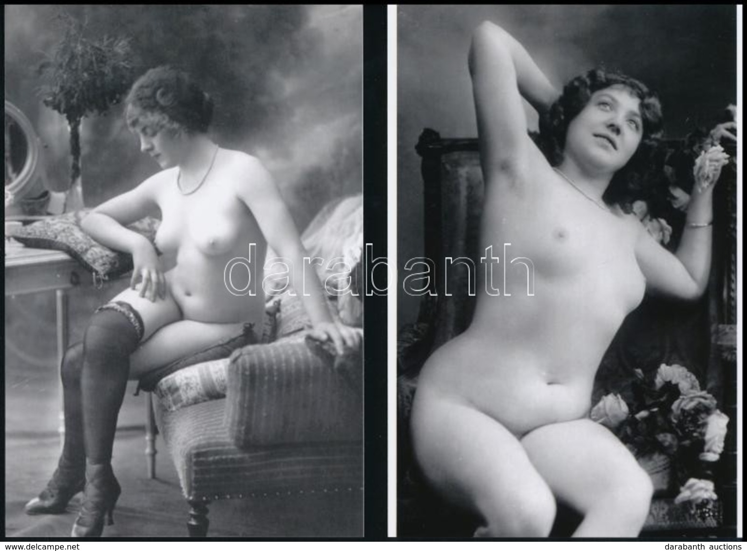 Cca 1925 Párizsi Hölgyek, Demeter Károly (1892-1983) Párizsi Korszakából Való Szolidan Erotikus Felvételek, 4 Db Mai Nag - Otros & Sin Clasificación