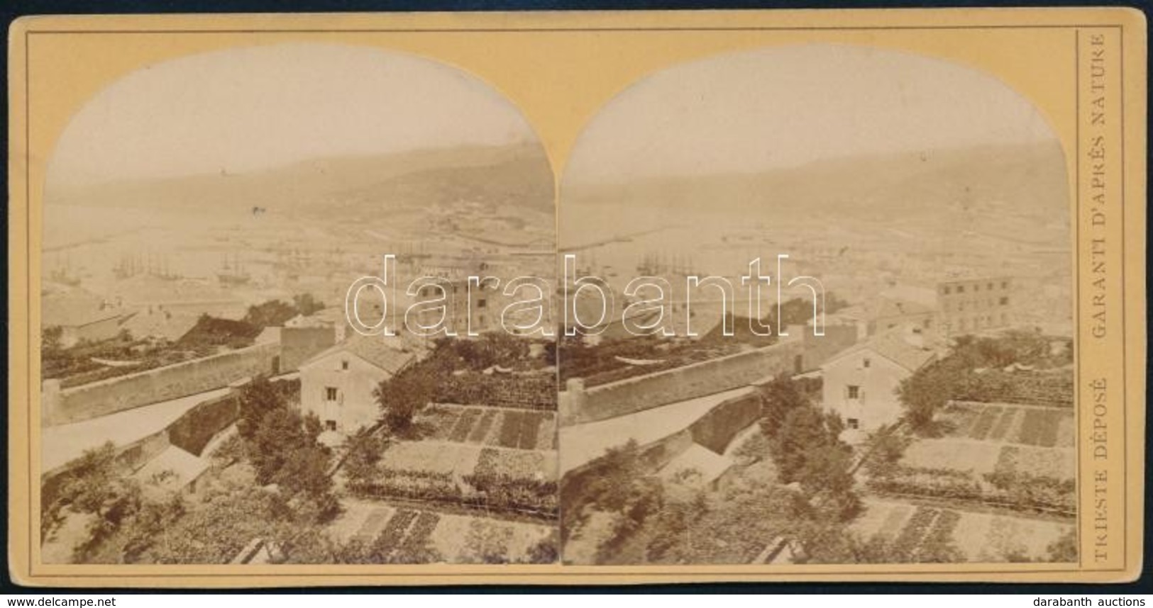 1890 Trieszt, Látkép, Sztereófotó, Jó állapotban, 8,5×17,5 Cm / Trieste, Italy, Stereo Photo - Otros & Sin Clasificación